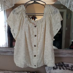 Cute lace plus size crop top